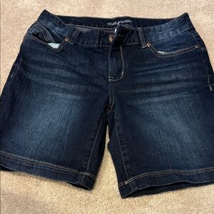 Maurices Dark Indigo Denim Bermuda Shorts